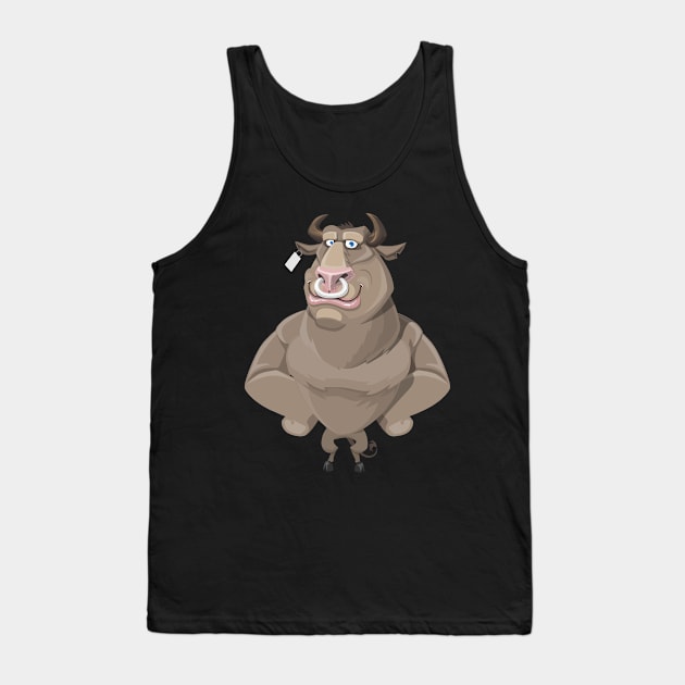 Cartoon Bull Tank Top by AdiDsgn